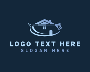 House - Blue House Pressure Washing logo design