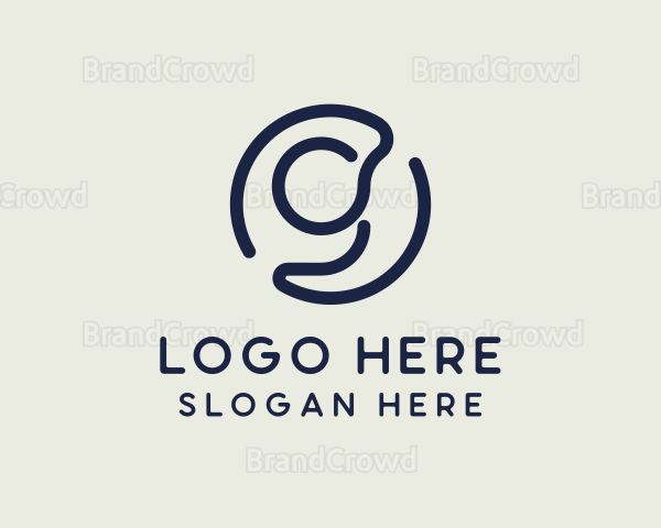 Blue Letter G Monoline Logo