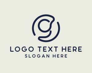 Stationery - Blue Letter G Monoline logo design