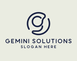 Blue Letter G Monoline logo design