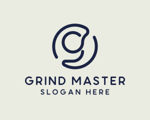 Blue Letter G Monoline logo design