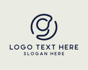 School Supplies - Blue Letter G Monoline logo design