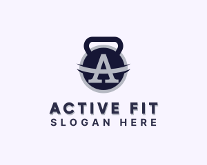 Fitness Kettlebell Letter A logo design