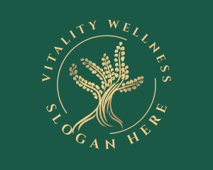 Wellness Golden Tree logo design