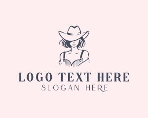 Cowboy Hat - Cowgirl Western Fashion logo design