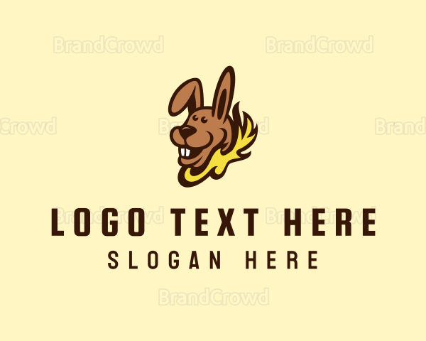 Fire Kangaroo Cartoon Logo