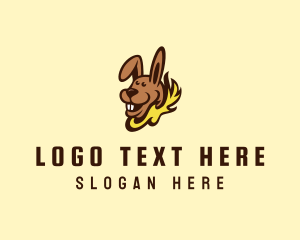Horse - Fire Kangaroo Cartoon logo design