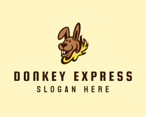 Donkey - Fire Kangaroo Cartoon logo design