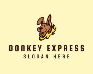 Fire Kangaroo Cartoon logo design