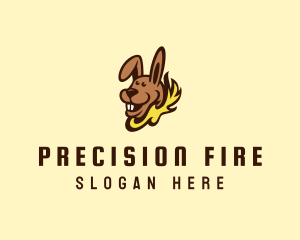 Fire Kangaroo Cartoon logo design