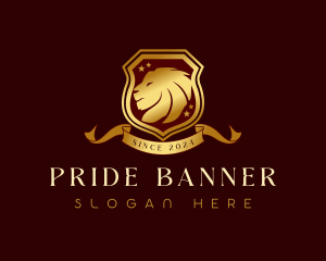 Luxury Lion Shield logo design