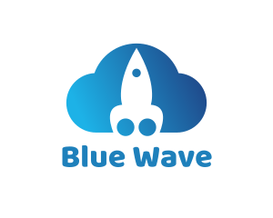 Blue Rocket Cloud logo design
