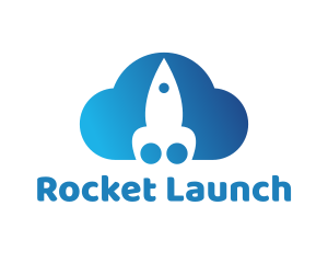 Blue Rocket Cloud logo design