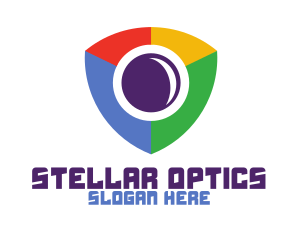 Telescope - Colorful Shield Surveillance logo design