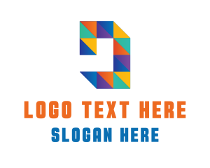 App - Colorful Triangles Letter D logo design