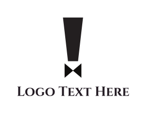 Surprise - Exclamation Bow Tie logo design