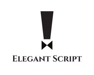 Exclamation Bow Tie logo design