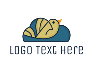 Learning Center - Minimalist Bird Cloud logo design