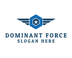 Military Star Wings logo design