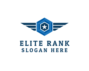 Rank - Military Star Wings logo design