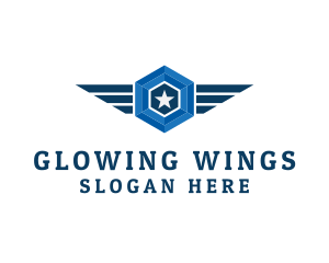 Military Star Wings logo design