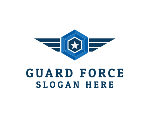 Military Star Wings logo design