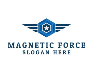 Military Star Wings logo design