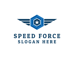 Military Star Wings logo design