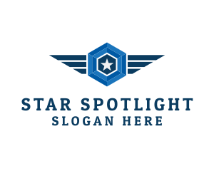 Military Star Wings logo design