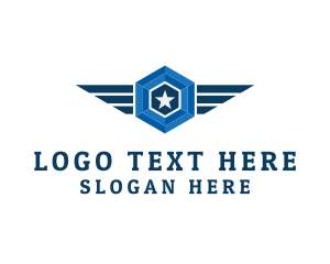Pilot Training - Military Star Wings logo design