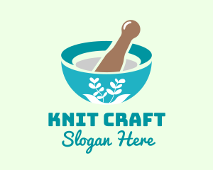 Organic Mortar Pestle logo design