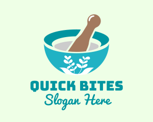 Organic Mortar Pestle logo design