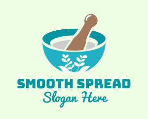 Organic Mortar Pestle logo design