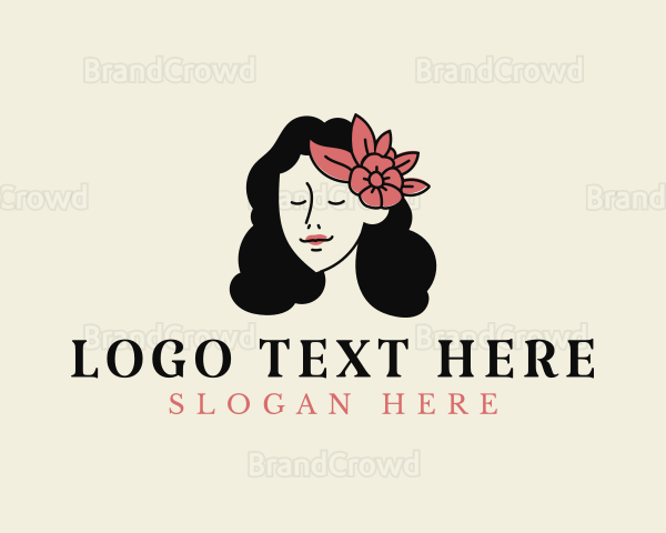 Girl Floral Headdress Logo