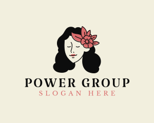 Girl Floral Headdress Logo