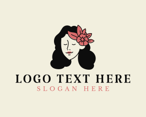 Girl Floral Headdress Logo