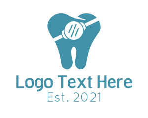 Toothbrush - Blue Tooth Mask logo design