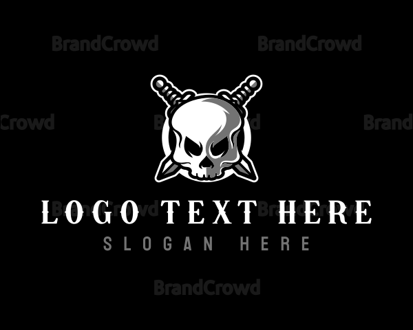 Sword Weapon Skull Logo