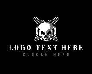 Sword Weapon Skull logo design