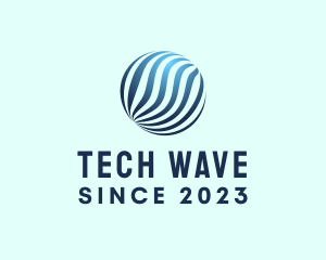 Wave Technology Globe logo design