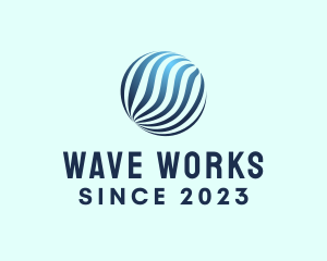 Wave Technology Globe logo design