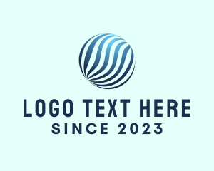 App - Wave Technology Globe logo design
