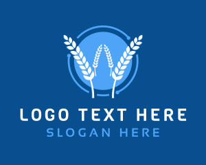 Crop Field - Wheat Agriculture Technology logo design