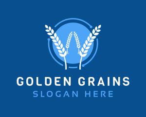 Grains - Wheat Agriculture Technology logo design