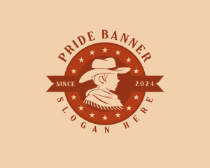 Western Cowgirl Hat logo design