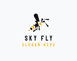 Flying Insect Wasp logo design