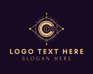 Astrologer - Gold Astrology Letter C logo design