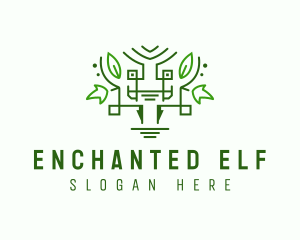 Geometric Forest Elf logo design
