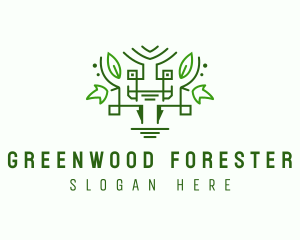 Geometric Forest Elf logo design