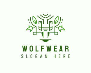 Vegan - Geometric Forest Elf logo design